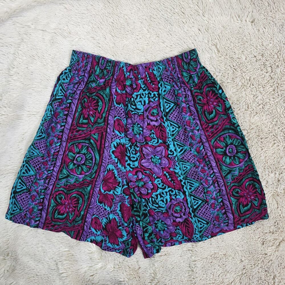 Vintage 80's Ms Choice Women's Pull-On Bermuda Shorts Size Medium 100% Rayon